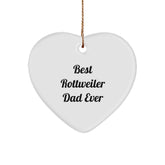 Rottweiler Dog Gifts for Men, Funny 'Best Rottweiler Dad Ever' Heart Ornament, Christmas Unique Gifts from Family - Image 1